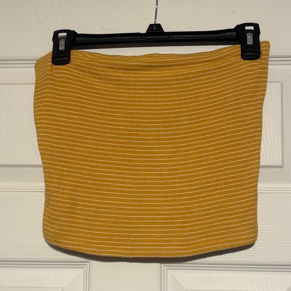 American Eagle Outfitters Mustard Striped Mini Skirt